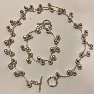 Sterling silver Unique Necklace w/Matching Bracelet